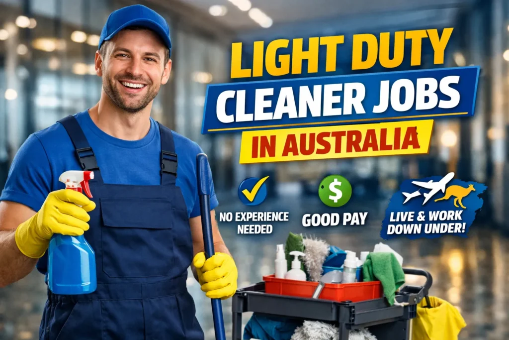 Light Duty Cleaner Jobs in Australia with Visa Sponsorship 2026