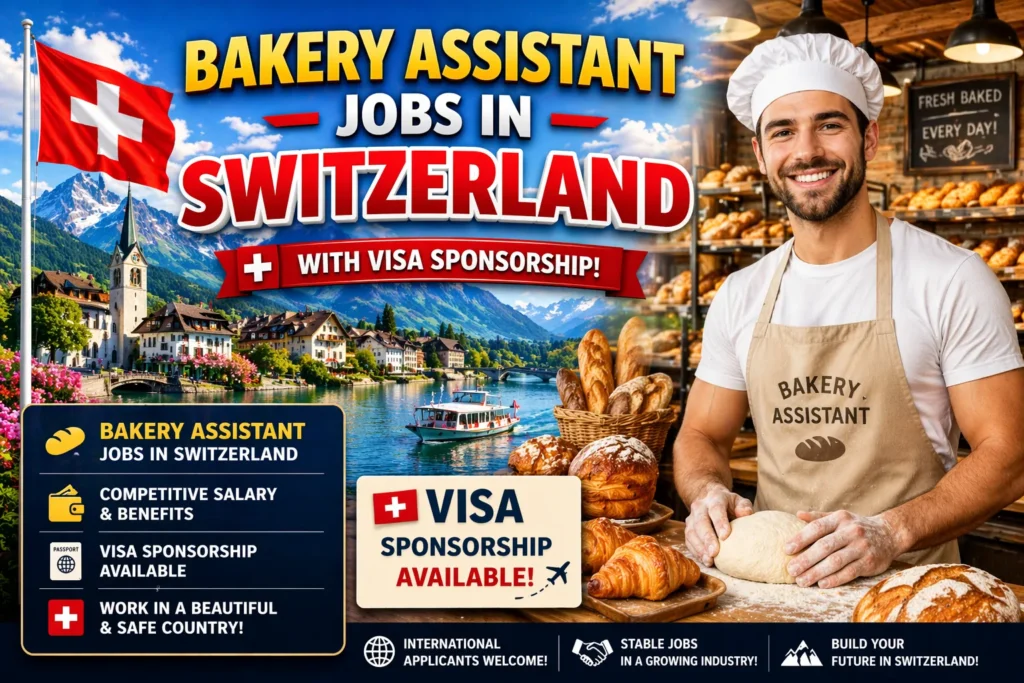 Bakery Assistant Jobs in Switzerland with Visa Sponsorship 2026
