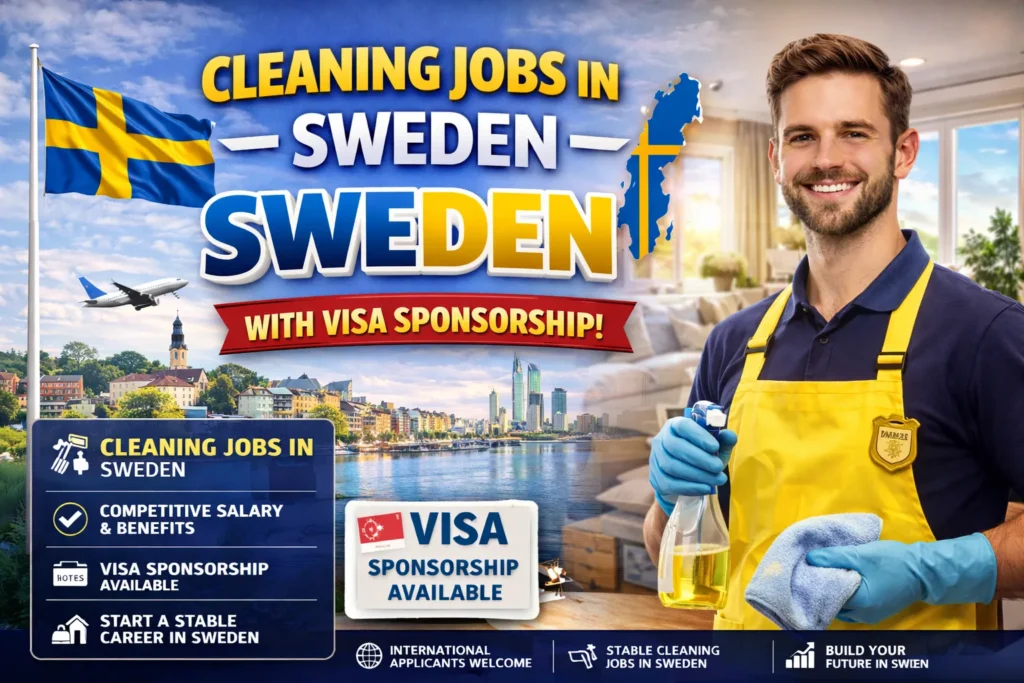 Cleaning Jobs in Sweden with Visa Sponsorship 2026