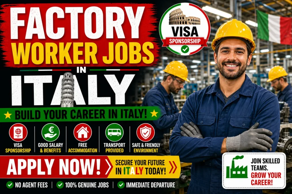 Factory Worker Jobs in Italy with Visa Sponsorship 2026