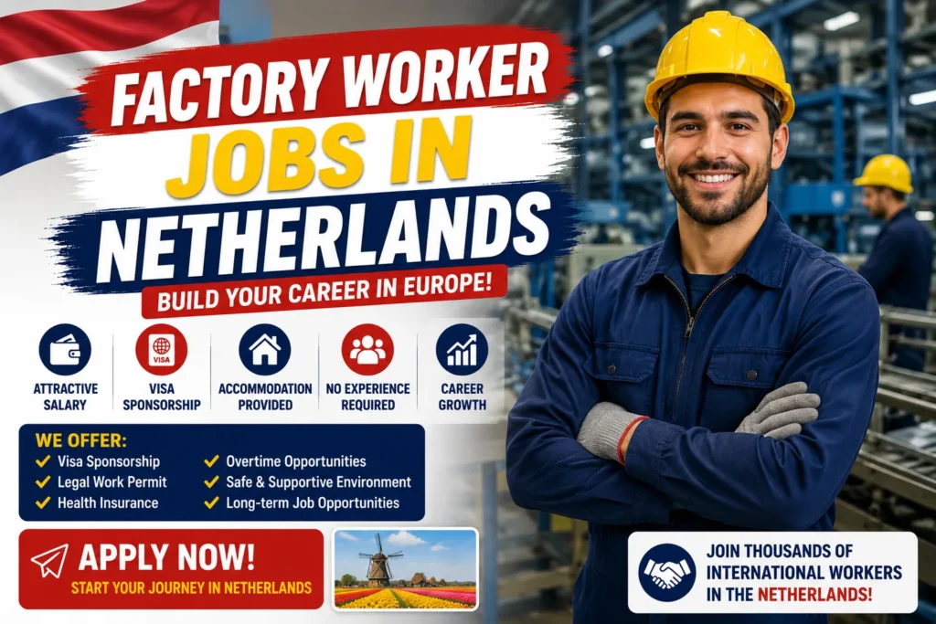 Factory Worker Jobs in Netherlands with Visa Sponsorship 2026