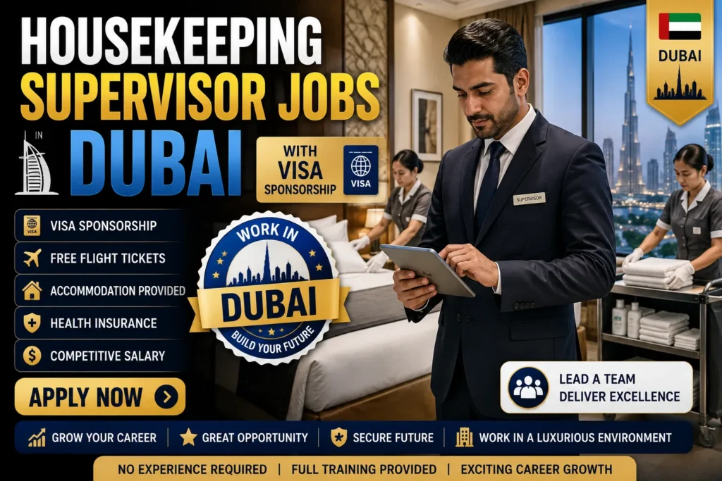 Housekeeping Supervisor Jobs in Dubai with Visa Sponsorship 2026