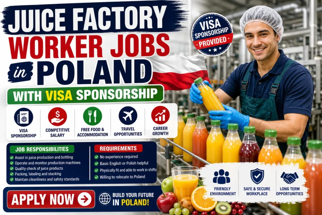 Juice Factory Worker Jobs in Poland with Visa Sponsorship 2026